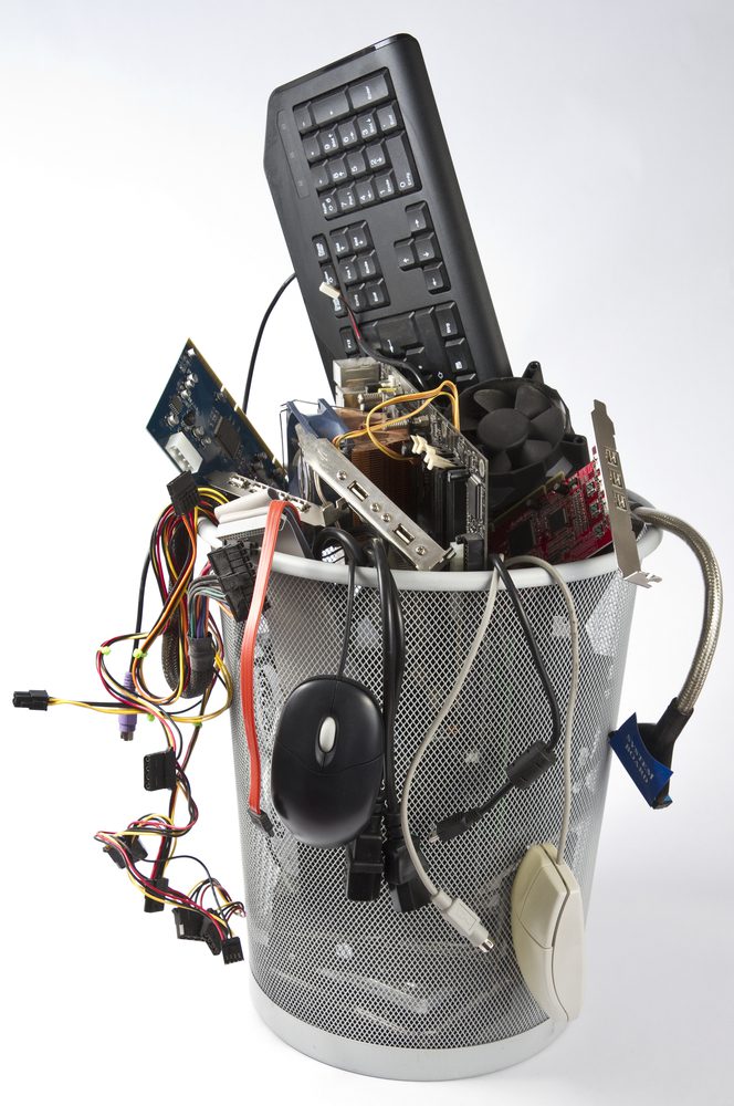 Electronics in a trash
