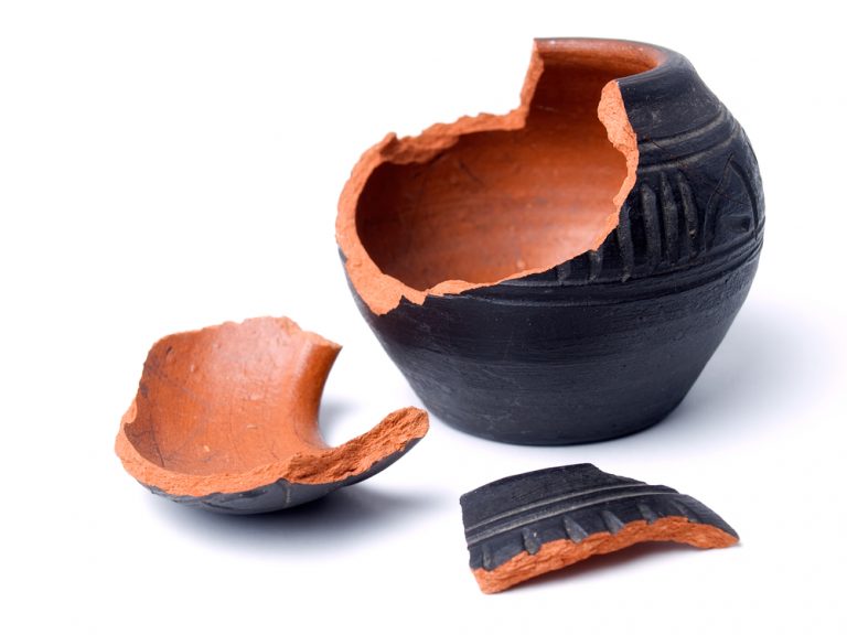 Damaged ancient pot