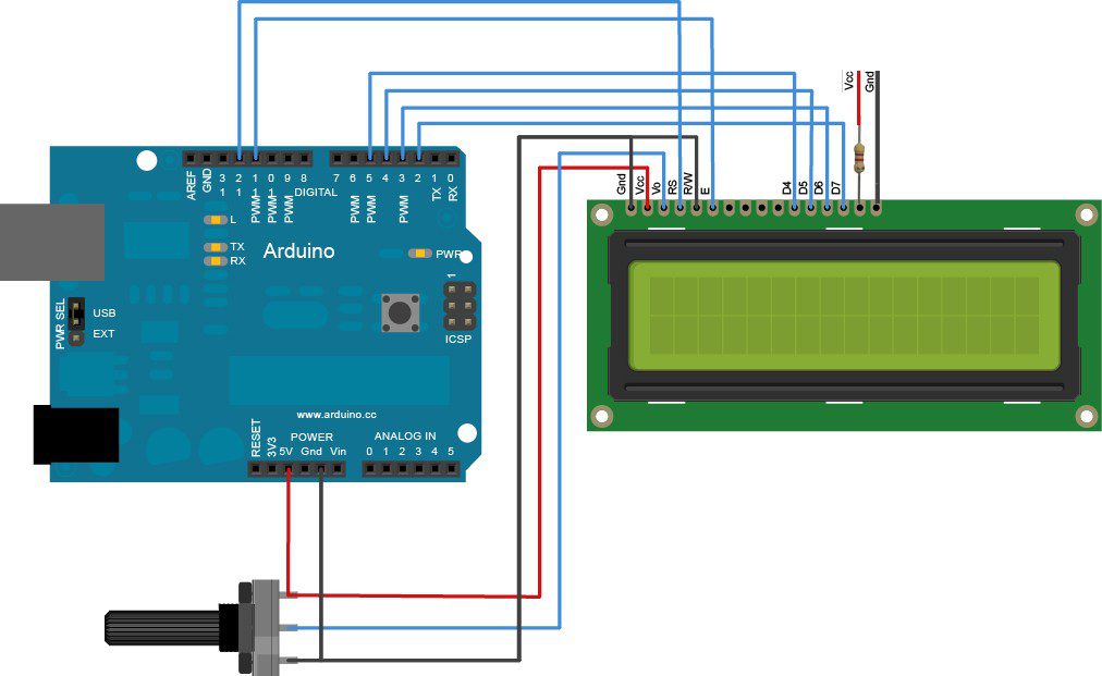 Lcd connection schematic