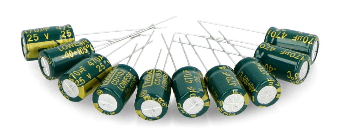12 Pack 8X12mm 470uF 25V 470MFD 16Voltage ±20% Aluminum Electrolytic Capacitors by HOWRIN 