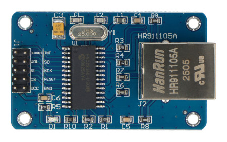 Ethernet module - pinout description Moduł Ethernet ENC28J60 - opis wyprowadzeń