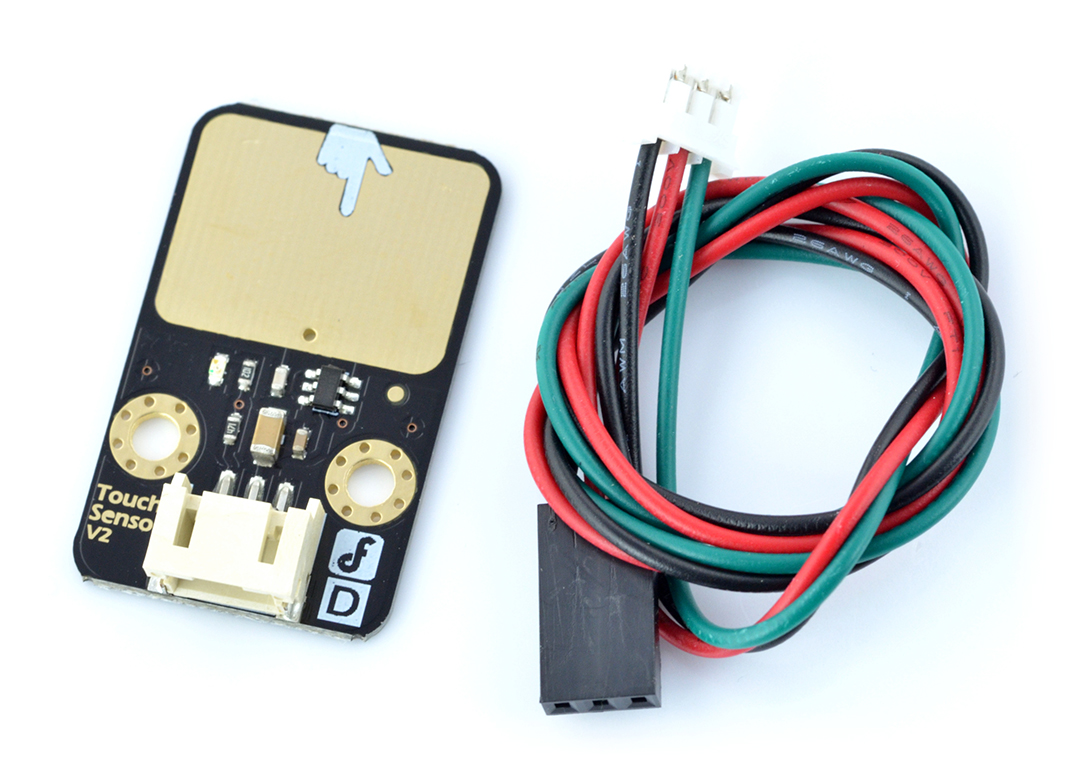 Digital capacitive touch sensor DFR0030 Supply voltage from 3.3 V to 5 V Communication: digital signal 0/1 Details inthe