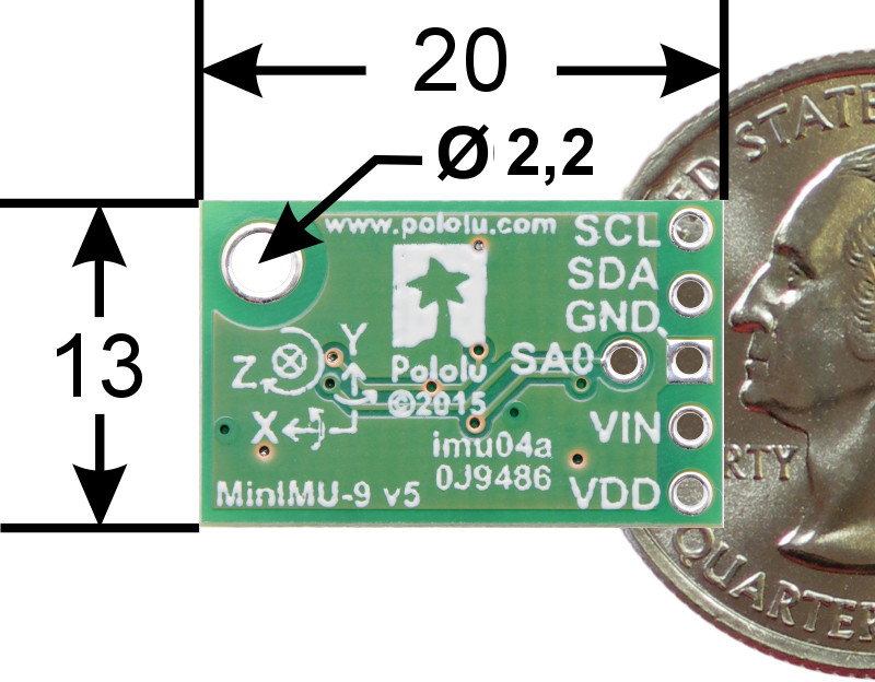 Pololu MinIMU-9 v5 9DOF - accelerometer Botland - Robotic Shop