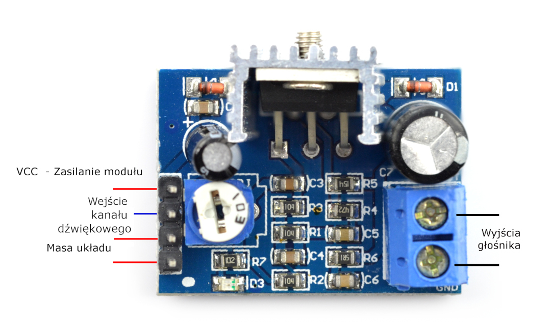 The output of the amplifier TDA2030