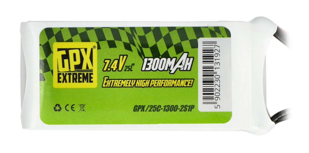 Batterie 1300 mAh 7,4 V 25 C GPX Extreme