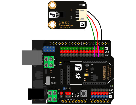 Sample connection diagram with Arduino module