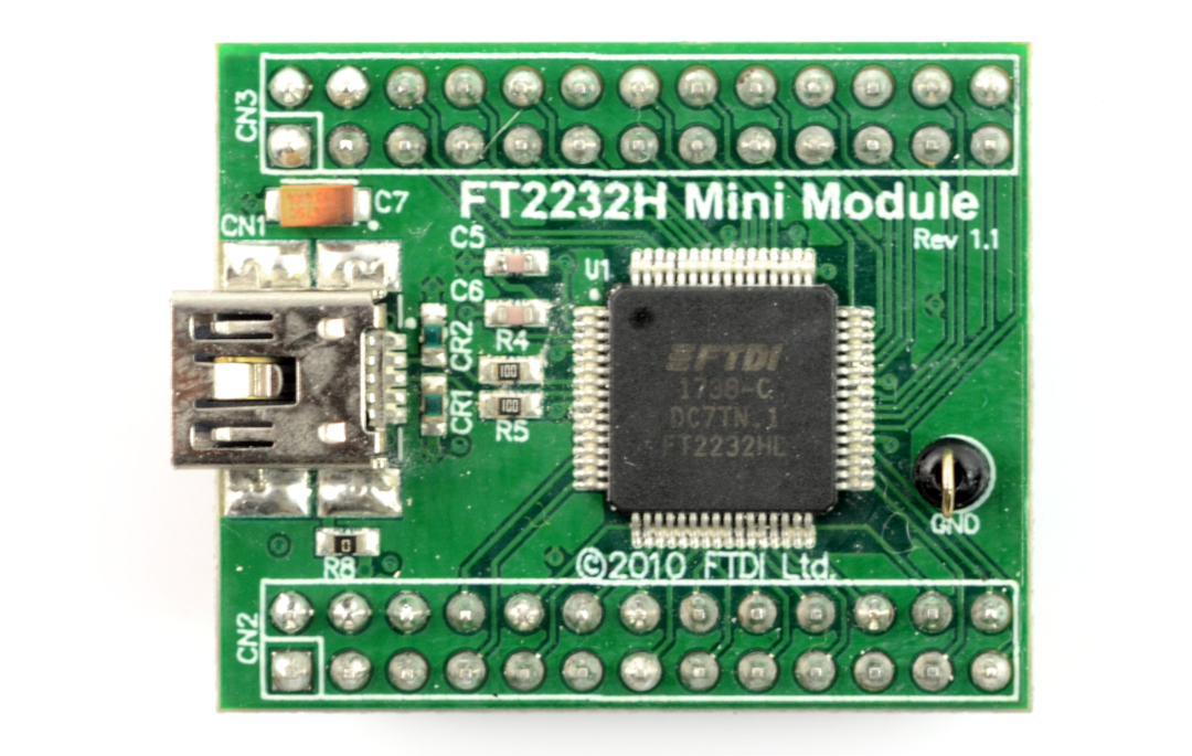 USB FIFO x2,MPSSE x2,UART x2 USB B mini,Stiftleiste FTDI FT2232H MINI MDL Modul 