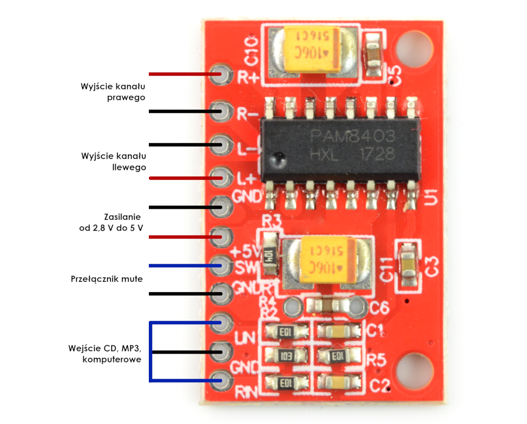 HALJIA PAM8403 5V 2-Channel USB Power Audio Amplifier Board 3W x 2 Volume For Arduino Raspberry Pi DIY Etc