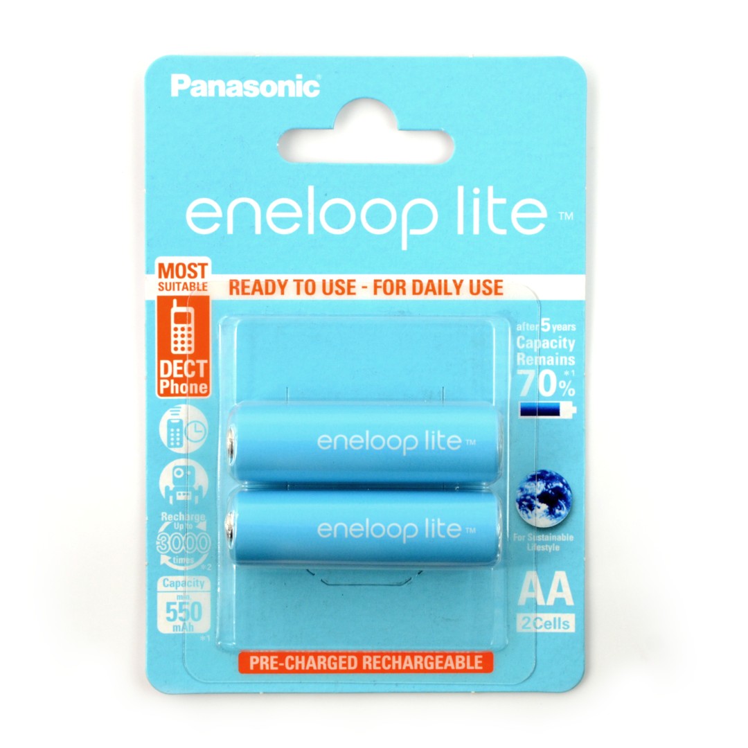 Panasonic Eneloop Lite NOUVEAU R6/AA 950mAh x 2 piles rechargeables  (blister) - PilesMoinsCher