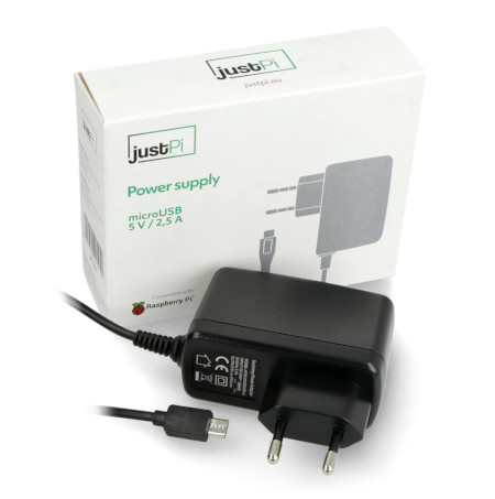 Zasilacz microUSB do Raspberry Pi 3B+/3B/2B/Zero 5V/2,5A czarny