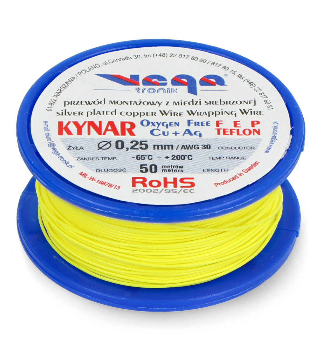 30 AWG Kynar Wire Solid Copper Core and Teflon Covered