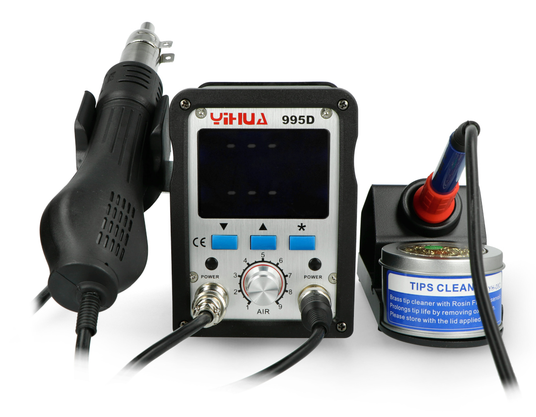Soldering station 2in1 Yihua 995D hotair with fan Botland Robotic Shop