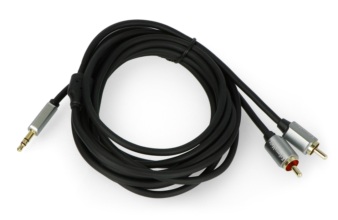 RS PRO Male RCA to Male RCA Aux Cable, Black, 1m