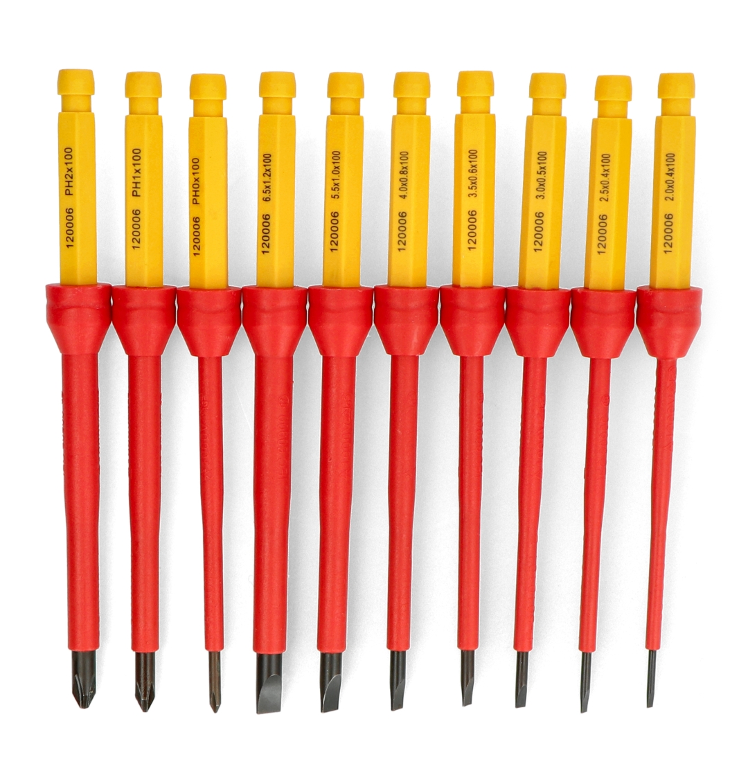 VDE insulated screwdriver with set 10 bits Yato Botland - Robotic Shop