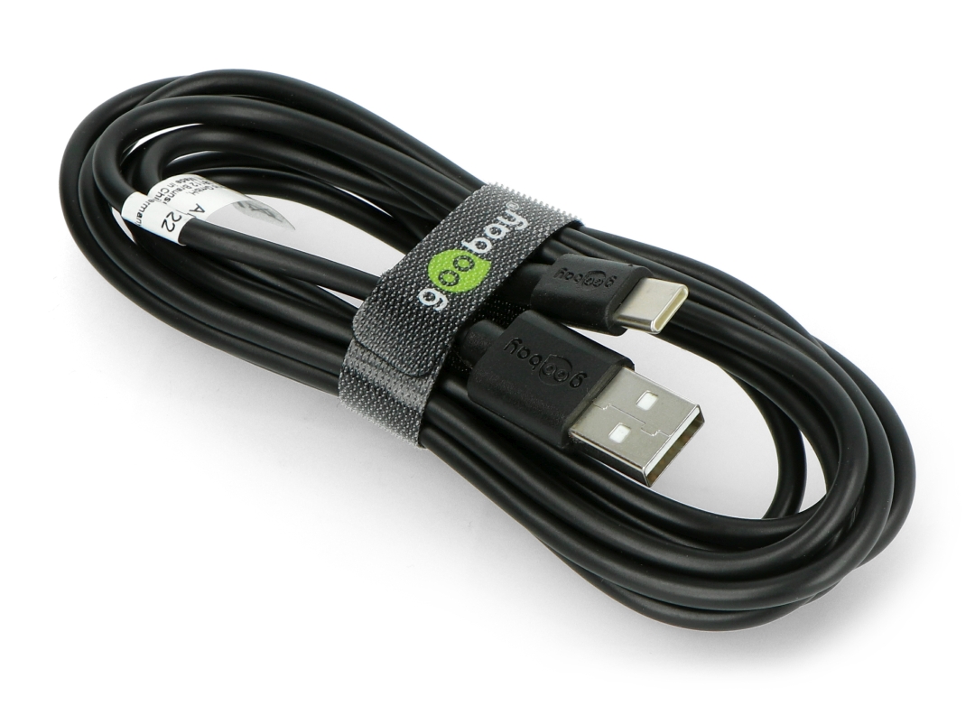 Goobay USB A 2.0 - USB C cable black - 0,5m Botland - Robotic Shop