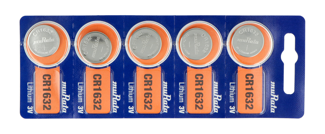 Lithum battery CR1632 3V Murata - 5pcs. Botland - Robotic Shop