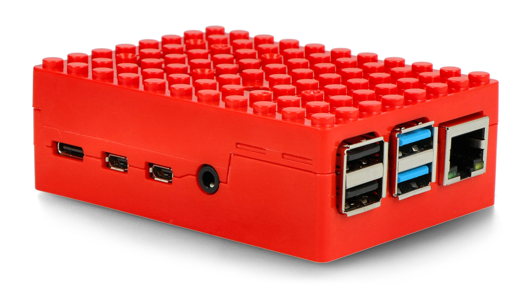 Pi-Blox case for Raspberry Pi 4B - red - Botland - Robotic Shop