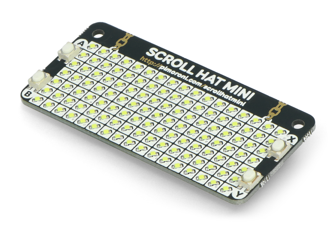 Buy Scroll HAT Mini - 17x7 LED matrix - HAT for Botland - Robotic Shop