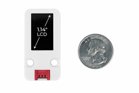 Moduł rozszerzeń typu Unit w postaci wyświetlacza LCD od M5Stack.