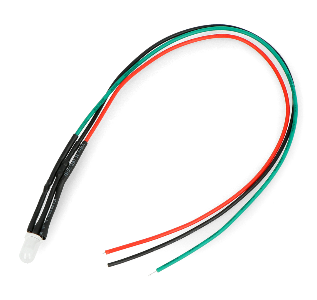 1pc Transparent 3mm LED in Red/Yellow/Blue/Green Light w/10cm Wire w/Resistor 