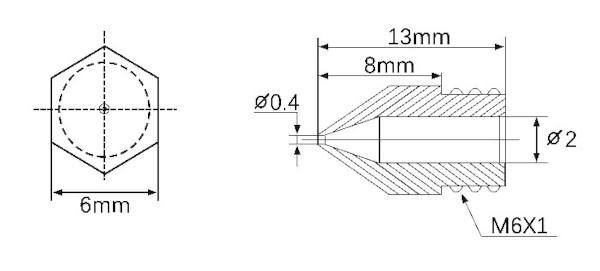 Detailed nozzle dimensions
