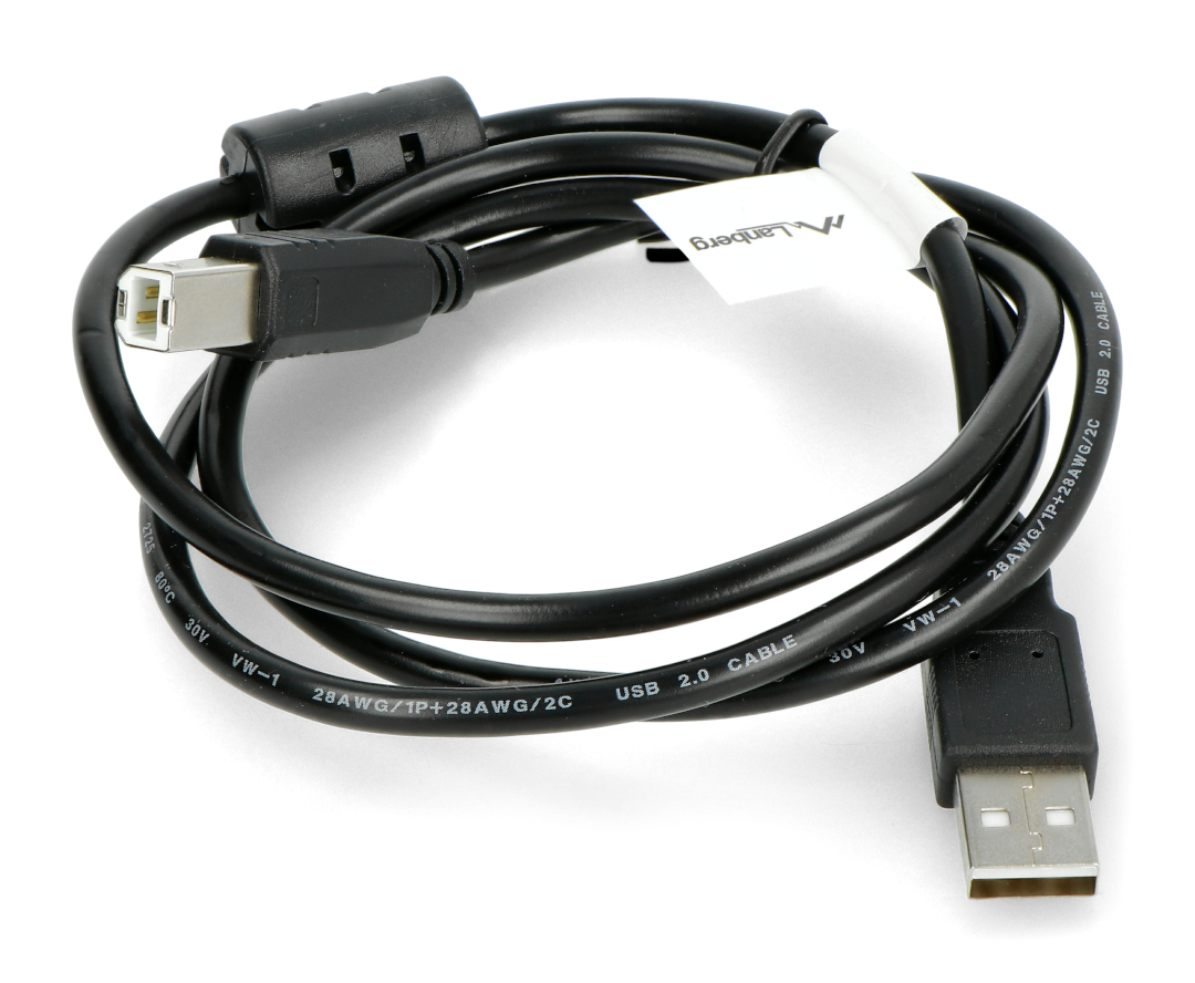 stemme Begrænse tit USB A - B cable 2.0 Lanberg - with a ferrite filter - black 1m Botland -  Robotic Shop