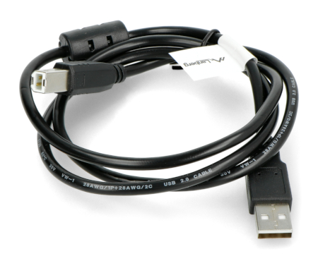 Przewód USB A - B 2.0 Lanberg - z filtrem ferrytowym - czarny 1m
