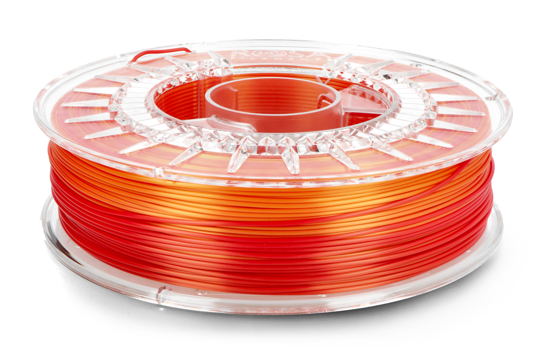 PLA Rainbow Silk Fire – multicolour filament with high gloss – ROSA3D