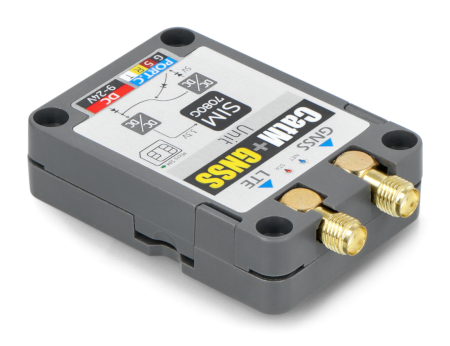 The module has connectors for connecting the included antennas - GNSS and LTE.