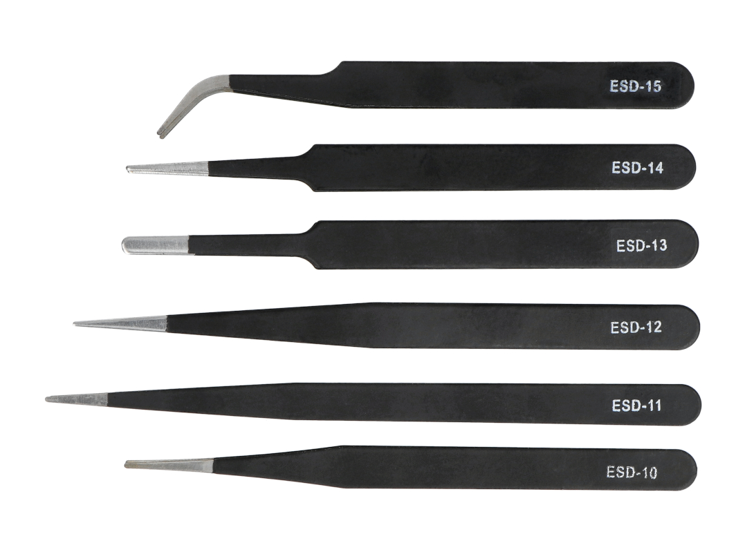 6pcs Tweezers With Rubber Tips Set Soft Pvc Rubber Coated Tips