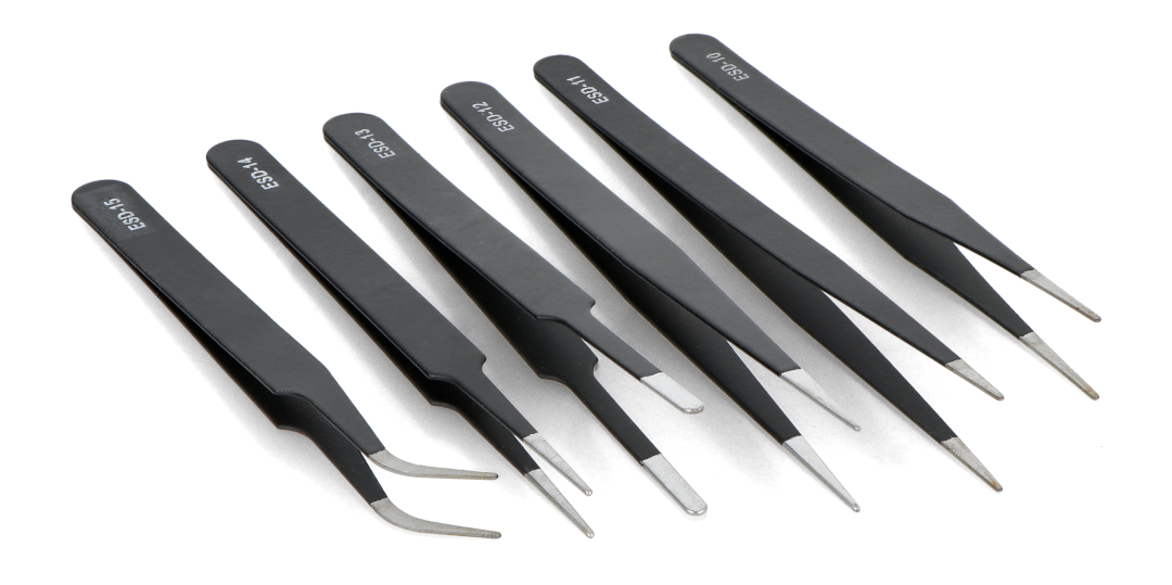 6Pcs Tweezers With Rubber Tips Set Soft PVC Rubber Coated Tips Bent And  Straight Flat Tip Precision Bent Long Tweezers