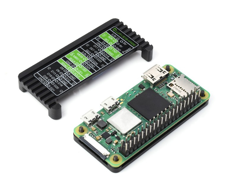 Raspberry Pi Zero 2 Case, Raspberry Pi Zero Case Kit with Pi Zero Heatsink,  HDMI Adapter, Heatsink for Pi Zero W 2 / W/Pi Zero 1.3 / Pi Zero WH