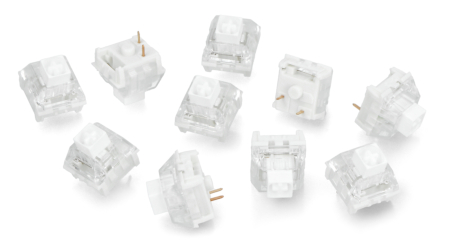 The set consists of 10 pieces of mechanical buttons
