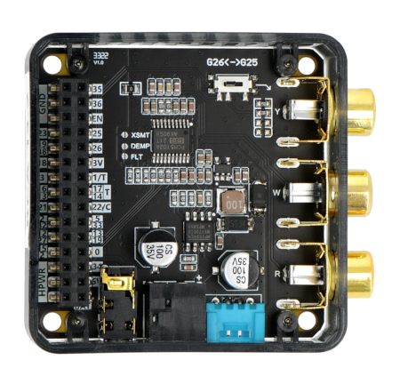 M5 RCA 13.2 - PCM5102 - Composite audio / video module - for M5Stack development modules.