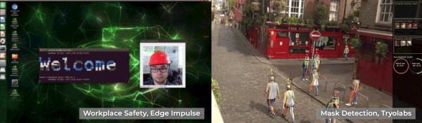 Jetson module used to detect helmet and masks