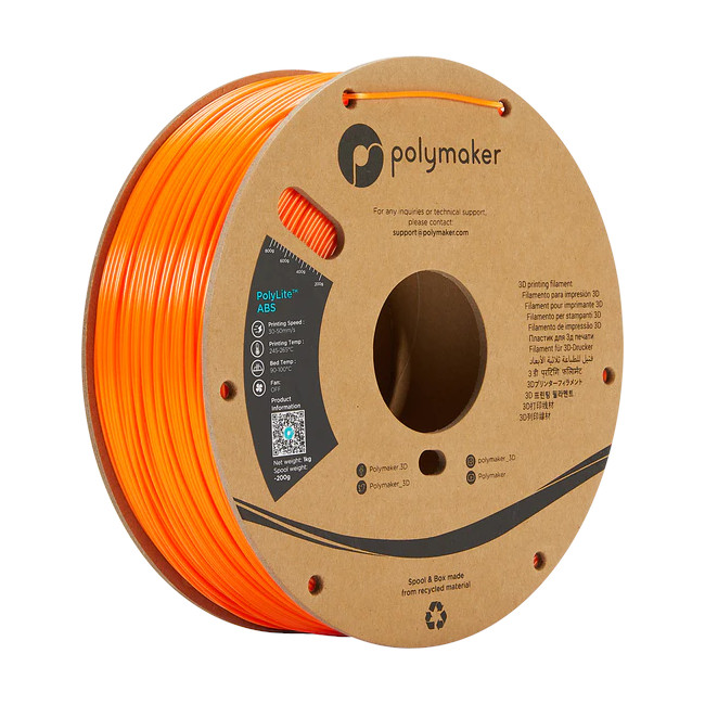 Filament Polymaker PolyLite ABS 1,75mm 1kg - Orange Botland - Robotic Shop