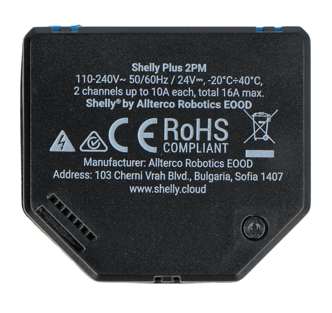 Shelly Plus 2PM Wi-Fi switch actuator 16 A, measurement function