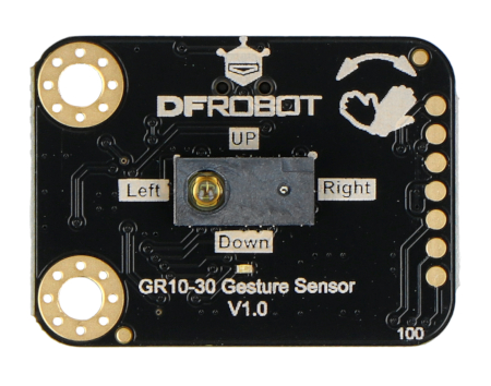 The orientation of the sensor is described on the board