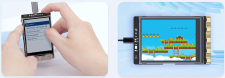The module is equipped with a color display