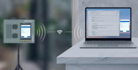 The module uses a hotspot for wireless programming.