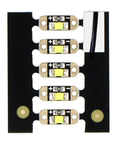There are 5 LEDs on the strip