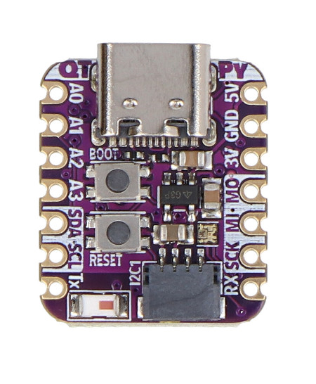 The shape and layout of the pins are consistent with Seeed Xiao modules