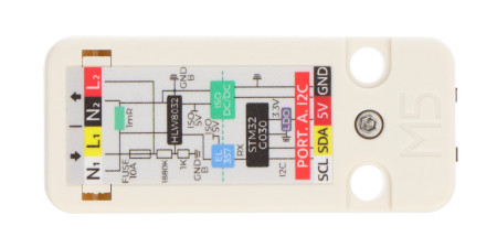 A circuit diagram is placed directly on the module housing