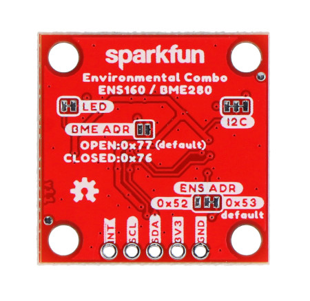 The I2C bus address can be changed using jumpers