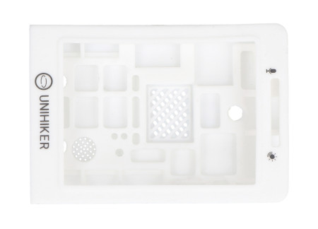 The housing is made of white silicone