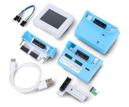 Components of the ESP32-S3-BOX-3 development kit.