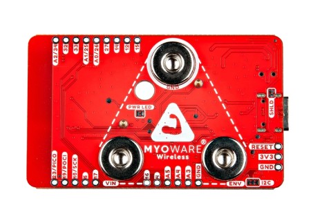 MyoWare 2.0 Wireless Shield - Expansion Module for MyoWare 2.0 Muscle Sensor - ESP32-WROOM - SparkFun DEV-23387