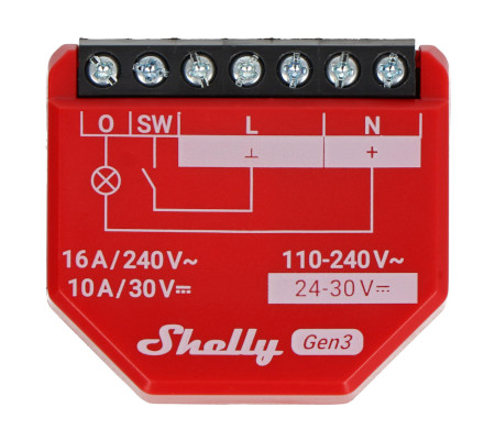 Shelly 1PM Gen3 - 1-channel flush-mount relay / controller - WiFi / Bluetooth with energy measurement - Android / iOS app - 4 pcs.