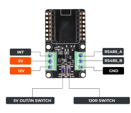 UART - RS485 Converter TP8485E - 5V / 12V - Shield for Seed Xiao and QT Py - Seeedstudio 113991354