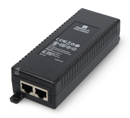 Raspberry Pi PoE+ Injector - official PoE power supply - RJ45 - with IEC socket - 30 W - for Raspberry Pi - black